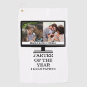 Aangepaste tv na het jaar grappige vader 2 foto golfhanddoek (Voorkant)