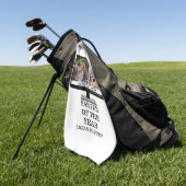 Aangepaste tv na het jaar grappige vader 2 foto golfhanddoek (Groen)