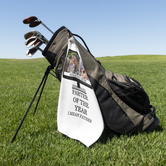 Aangepaste tv na het jaar grappige vader 2 foto golfhanddoek (Groen)