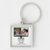 Aangepaste tv na het jaar grappige vader 2 foto sleutelhanger (Voorkant)