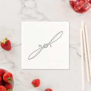 Aangepaste Twee Beginletters Propeller Luchtvaart Servet