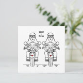 Aangepaste Twee Bruiden Motorrijder Motorfiets Les Kaart (Staand voorkant)