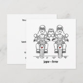 Aangepaste twee bruiden motorrijders motorfiets br kaart (Voorkant / Achterkant)