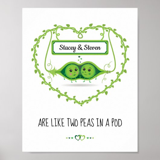 Aangepaste "twee erwten in een peul"-koppels poster (Voorkant)