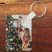 Aangepaste twee Familie Foto Dubbelzijdig Kerstmis Sleutelhanger (Achterkant)
