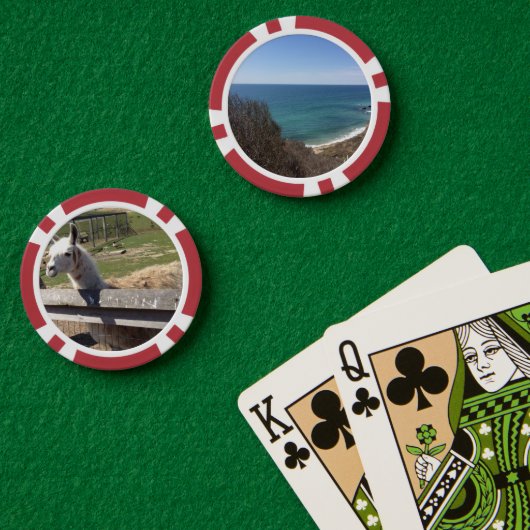 Aangepaste twee foto afbeelding afbeelding geperso poker chips (Pokertafel (Dubbel))