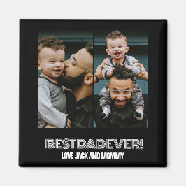 Aangepaste twee foto collage vaders dag magneet