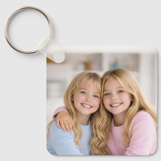 Aangepaste Twee Foto Dubbelzijdig Aluminium Sleutelhanger (Voorkant)