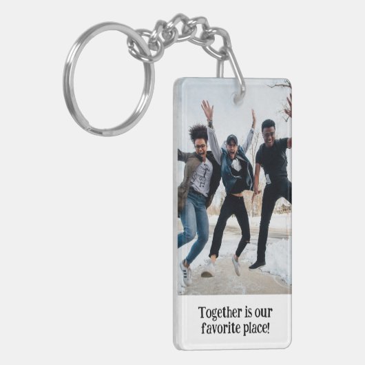 Aangepaste twee foto dubbelzijdig beste vrienden sleutelhanger (Voorkant Links)