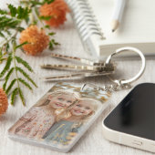 Aangepaste twee foto dubbelzijdige acrylen sleutel sleutelhanger (Voorkant Rechts)
