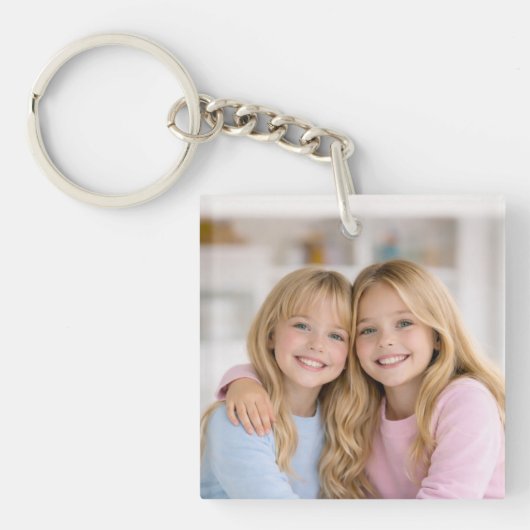 Aangepaste twee foto dubbelzijdige acrylen sleutel sleutelhanger (Voorkant)