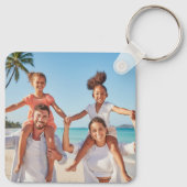 Aangepaste twee foto dubbelzijdige familiefoto sleutelhanger (Achterkant)