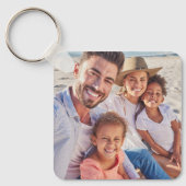 Aangepaste twee foto dubbelzijdige familiefoto sleutelhanger (Voorkant)