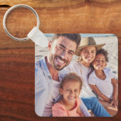 Aangepaste twee foto dubbelzijdige familiefoto sleutelhanger (Voorkant)