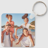 Aangepaste twee foto dubbelzijdige familiefoto sleutelhanger (Achterkant)