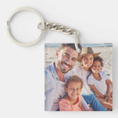 Aangepaste twee foto dubbelzijdige familiefoto sleutelhanger (Voorkant)