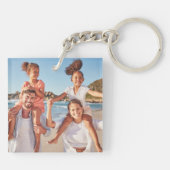 Aangepaste twee foto dubbelzijdige familiefoto sleutelhanger (Achterkant)