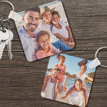 Aangepaste twee foto dubbelzijdige familiefoto sleutelhanger<br><div class="desc">Creëer uw eigen gepersonaliseerde familiefoto-aandenken met deze aangepaste dubbelzijdige sleutelhanger, met ruimte voor twee foto's. Hoewel het is ingesteld voor familiefoto's, kunt u ze gemakkelijk ruilen voor afbeeldingen vrienden, huisdieren of speciale herinneringen zoals een vakantie. Deze veelzijdige sleutelhanger maakt een doordacht cadeau voor kerst, feestdagen, verjaardagen, Moederdag, Vaderdag of een...</div>