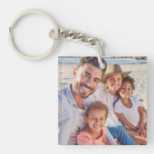 Aangepaste twee foto dubbelzijdige familiefoto sleutelhanger (Voorkant)