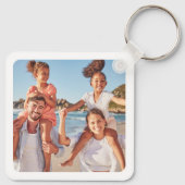 Aangepaste twee foto dubbelzijdige familiefoto sleutelhanger (Achterkant)