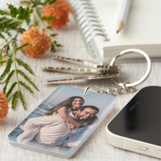 Aangepaste twee foto | Dubbelzijdige foto Sleutelhanger (Voorkant Rechts)