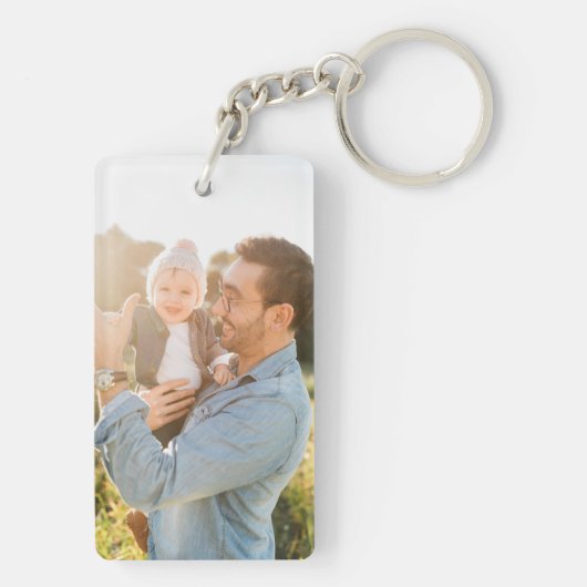 Aangepaste twee foto | Dubbelzijdige foto Sleutelhanger (achterkant)