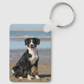 Aangepaste twee foto en naam sleutelhanger (Achterkant)