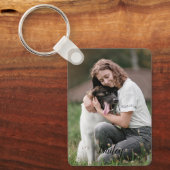 Aangepaste twee foto en naam sleutelhanger (Voorkant)