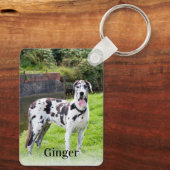 Aangepaste twee foto en tekst dubbelzijdig sleutelhanger (Achterkant)