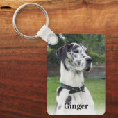 Aangepaste twee foto en tekst dubbelzijdig sleutelhanger (Voorkant)