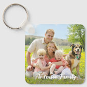Aangepaste twee foto familie dubbelzijdig geperson sleutelhanger (Voorkant)