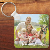 Aangepaste twee foto familie dubbelzijdig geperson sleutelhanger (Voorkant)