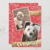 Aangepaste twee foto Kerstmis Feestdagenkaart (Voorkant / Achterkant)