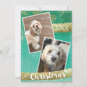 Aangepaste twee foto Kerstmis Feestdagenkaart (Voorkant)