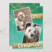 Aangepaste twee foto Kerstmis Feestdagenkaart (Voorkant / Achterkant)