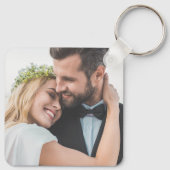 Aangepaste twee foto Pas getrouwd dubbelzijdige br Sleutelhanger (Achterkant)