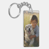 Aangepaste twee fotofamilie sleutelhanger (Voorkant Links)
