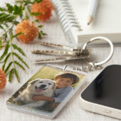 Aangepaste twee fotofamilie sleutelhanger (Voorkant Rechts)