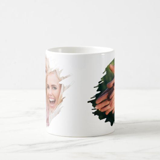 Aangepaste twee foto's koffiemok (Center)