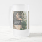 Aangepaste Twee Foto's Kunstwerk Slogan 16 oz Matglas Bierpul (Voorkant links)