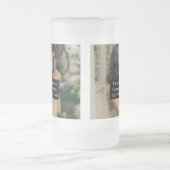 Aangepaste Twee Foto's Kunstwerk Slogan 16 oz Matglas Bierpul (Center)