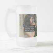 Aangepaste Twee Foto's Kunstwerk Slogan 16 oz Matglas Bierpul (Links)