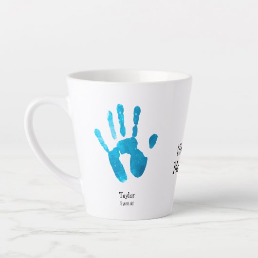 Aangepaste twee handafdrukken We houden van je, ma Latte Mok (Links)