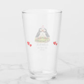 Aangepaste Twee Hartjes Eén Liefde Papegaaiduikers Glas (Achterkant)