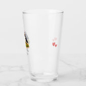 Aangepaste Twee Hartjes Eén Liefde Papegaaiduikers Glas (Links)