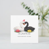 Aangepaste Twee Hartjes Eén Liefde Zwanen Vierkant (Staand voorkant)
