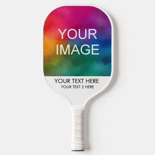 Aangepaste twee kanten voegen je foto hier Sjabloo Pickleball Paddle (Voorkant)