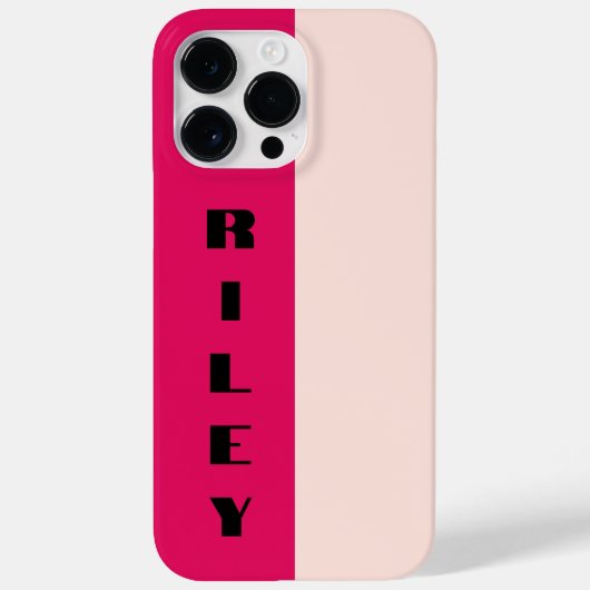 Aangepaste twee kleur blok Roos Raspberry grote na Case-Mate iPhone Case (Achterkant)