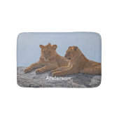 Aangepaste twee leeuw badmat (Voorkant)