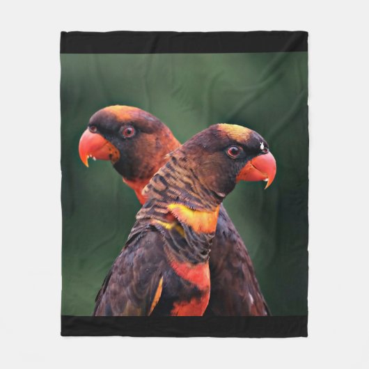 Aangepaste twee liefdevolle papegaaien Afbeelding  Fleece Deken (Voorkant)